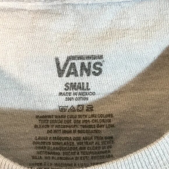 VANS Off the Wall Vintage Surf Skate White Checkered Pyramid Tee T Shirt Small - Picture 5 of 6